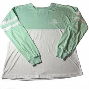 Indianapolis Motor Speedway Womens Long Sleeve Shirt Mint Green White Size Large